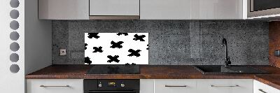 Panou sticlă decorativa bucătărie pata alb-negru