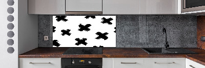 Panou sticlă decorativa bucătărie pata alb-negru