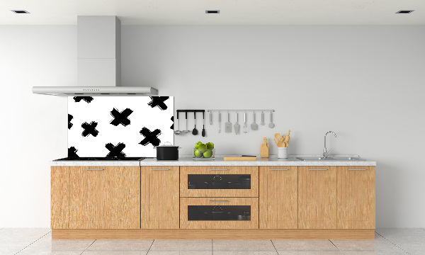 Panou sticlă decorativa bucătărie pata alb-negru