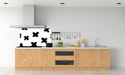Panou sticlă decorativa bucătărie pata alb-negru