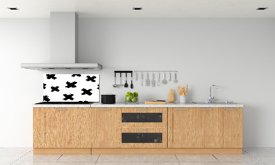 Panou sticlă decorativa bucătărie pata alb-negru
