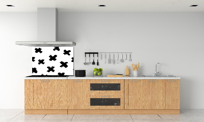 Panou sticlă decorativa bucătărie pata alb-negru