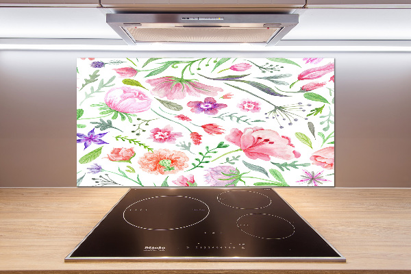 Sticlă pentru bucătărie model floral