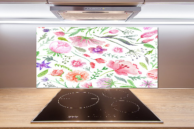 Sticlă pentru bucătărie model floral