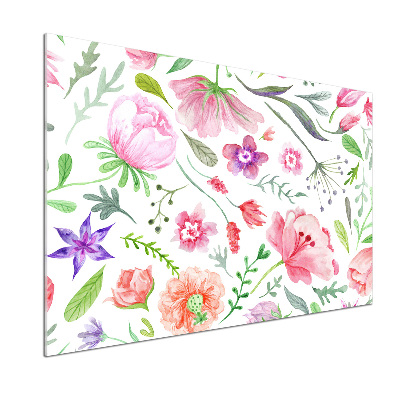 Sticlă pentru bucătărie model floral