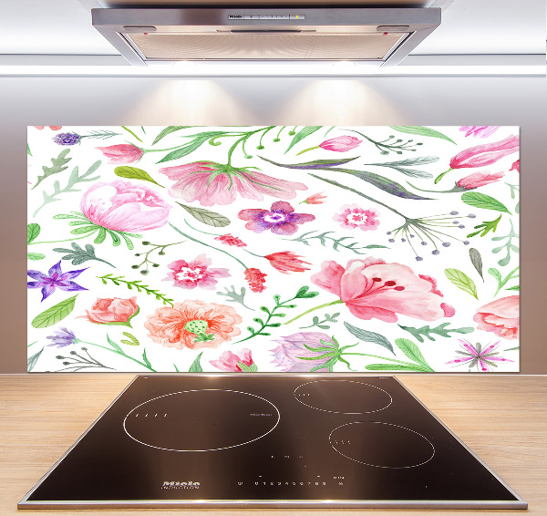 Sticlă pentru bucătărie model floral