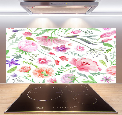Sticlă pentru bucătărie model floral