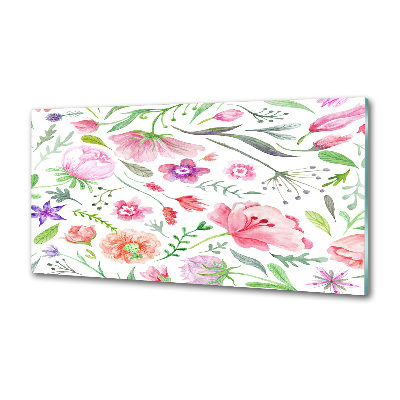Sticlă pentru bucătărie model floral