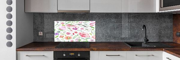 Sticlă pentru bucătărie model floral
