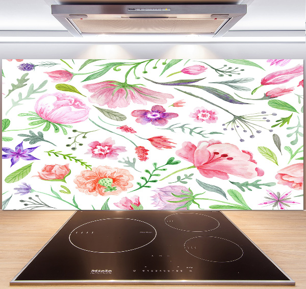 Sticlă pentru bucătărie model floral