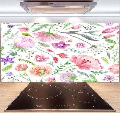 Sticlă pentru bucătărie model floral