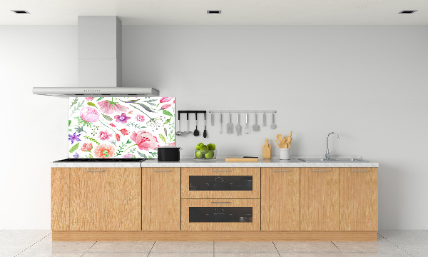 Sticlă pentru bucătărie model floral