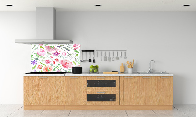 Sticlă pentru bucătărie model floral