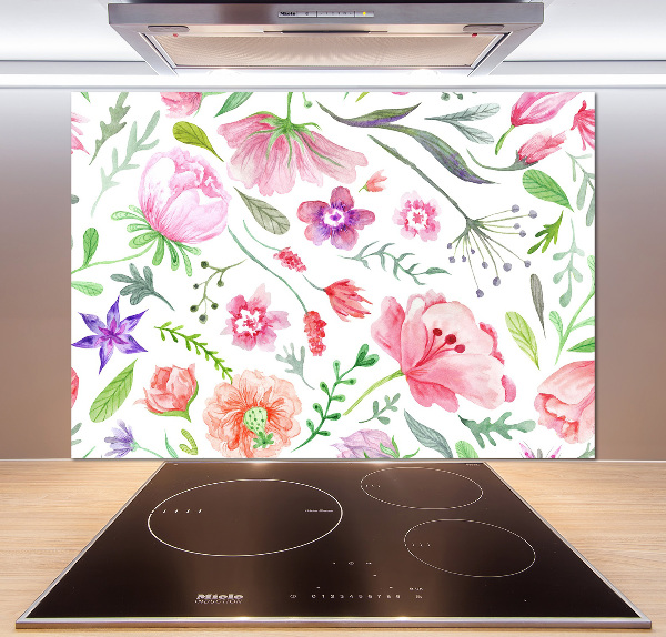 Sticlă pentru bucătărie model floral