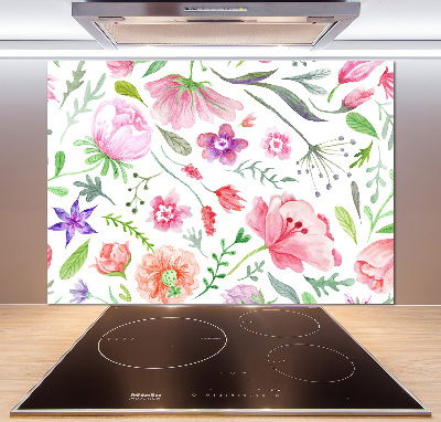 Sticlă pentru bucătărie model floral