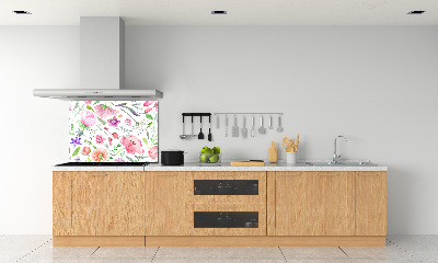 Sticlă pentru bucătărie model floral