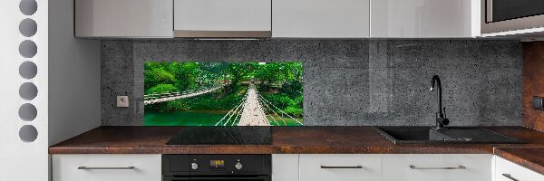 Panou sticlă decorativa bucătărie Pod peste râul