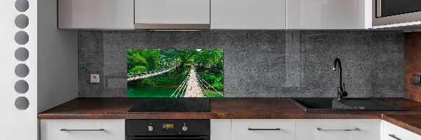 Panou sticlă decorativa bucătărie Pod peste râul
