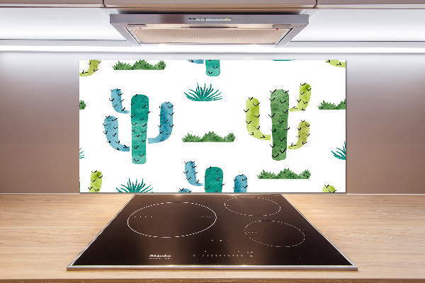 Sticlă pentru bucătărie cactuși