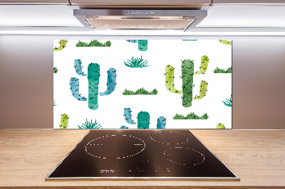 Sticlă pentru bucătărie cactuși