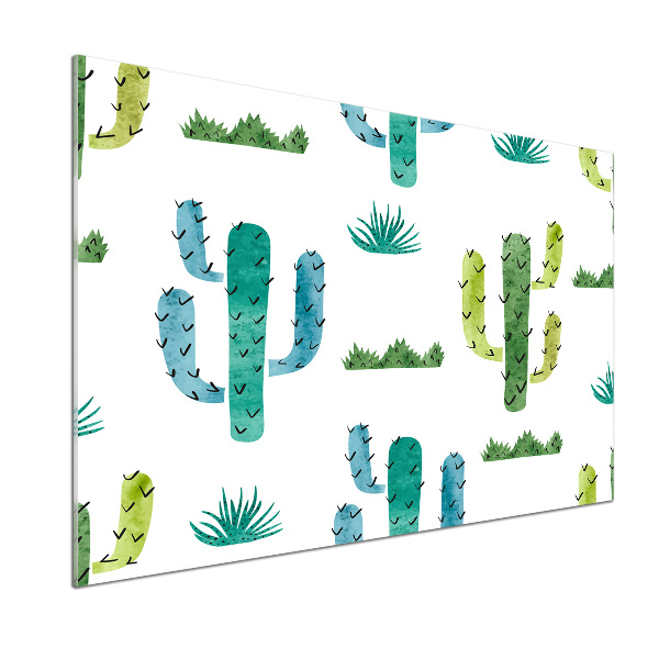 Sticlă pentru bucătărie cactuși