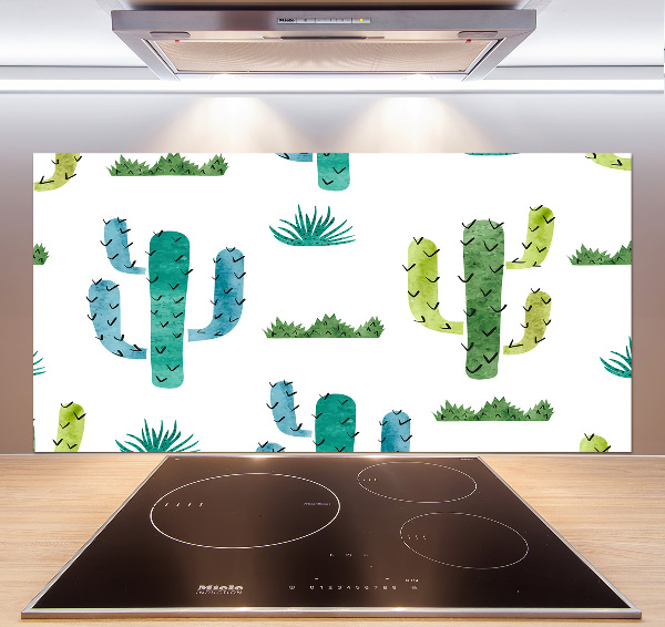 Sticlă pentru bucătărie cactuși