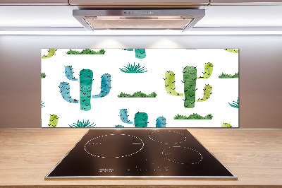 Sticlă pentru bucătărie cactuși