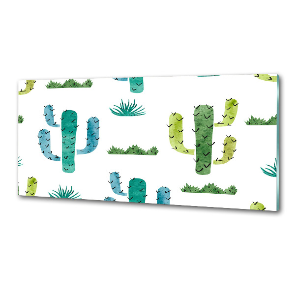 Sticlă pentru bucătărie cactuși