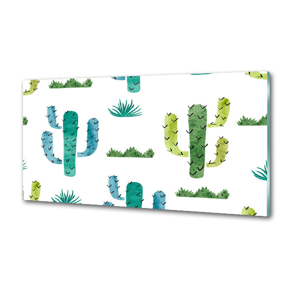 Sticlă pentru bucătărie cactuși