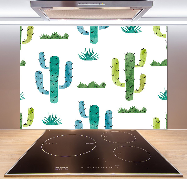 Sticlă pentru bucătărie cactuși