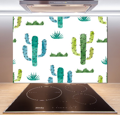 Sticlă pentru bucătărie cactuși