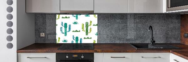 Sticlă pentru bucătărie cactuși
