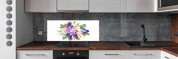 Panou perete bucătărie buchet de flori