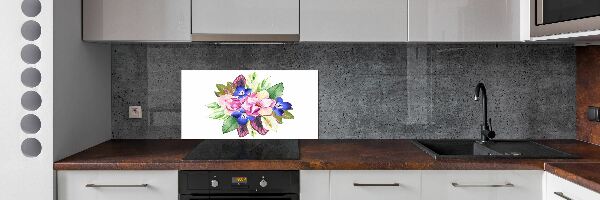 Panou perete bucătărie buchet de flori