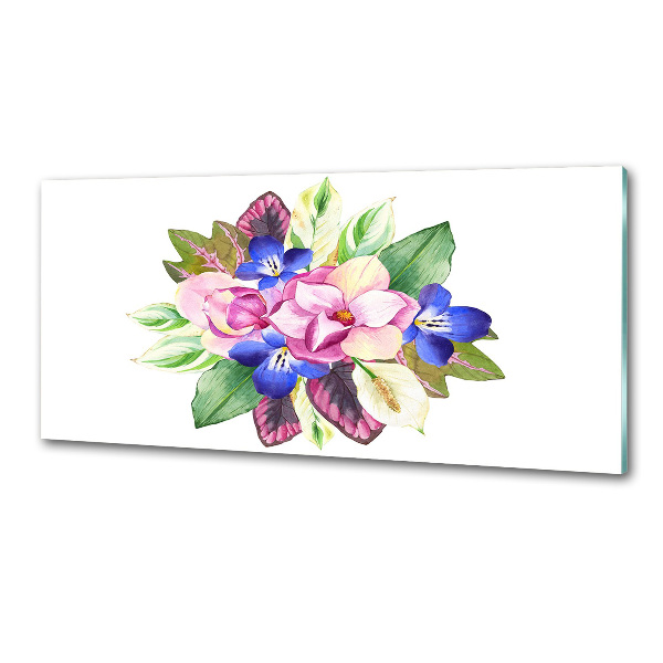 Panou perete bucătărie buchet de flori