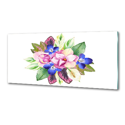 Panou perete bucătărie buchet de flori