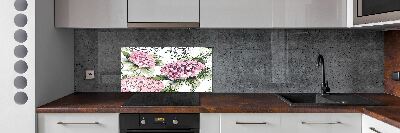 Panou sticlă decorativa bucătărie Hortensie
