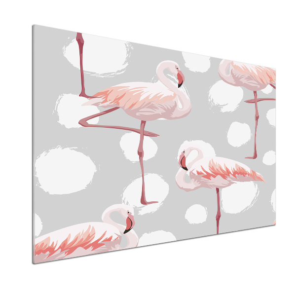 Panou sticlă bucătărie Flamingos