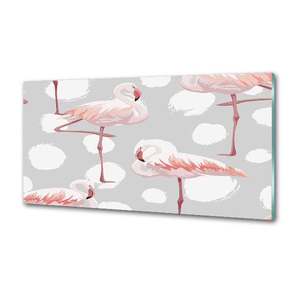 Panou sticlă bucătărie Flamingos