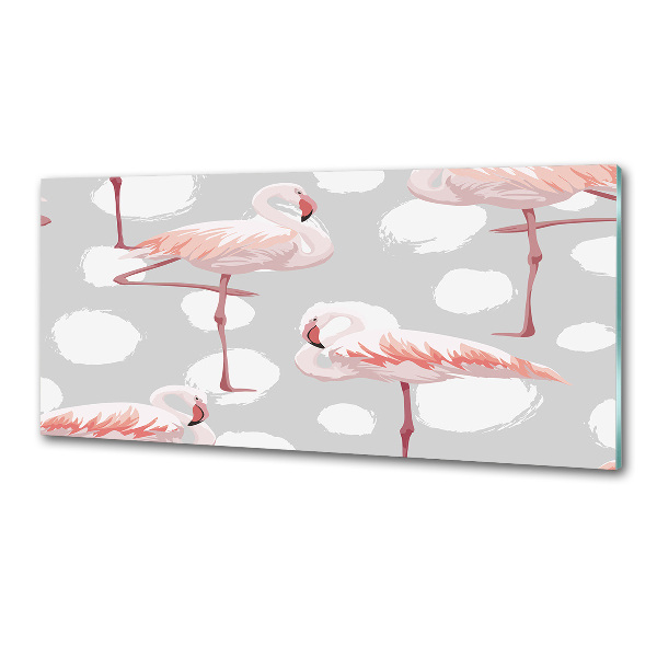 Panou sticlă bucătărie Flamingos