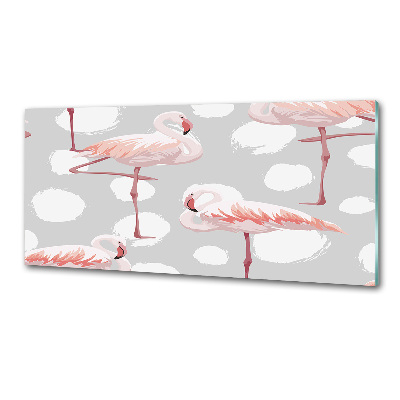 Panou sticlă bucătărie Flamingos