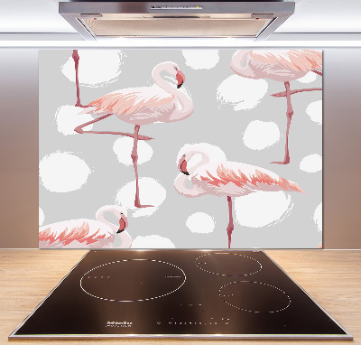 Panou sticlă bucătărie Flamingos