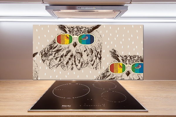 Panou de bucătărie Owls ochelari