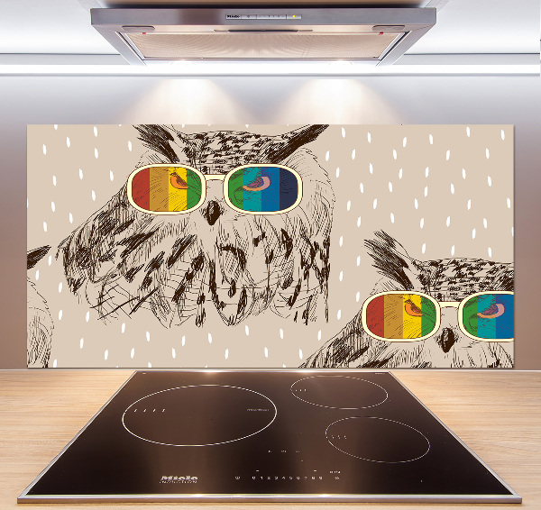 Panou de bucătărie Owls ochelari