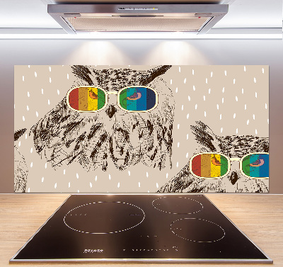 Panou de bucătărie Owls ochelari