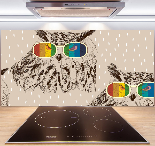 Panou de bucătărie Owls ochelari