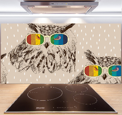 Panou de bucătărie Owls ochelari