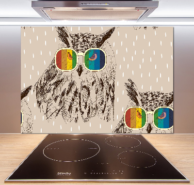 Panou de bucătărie Owls ochelari