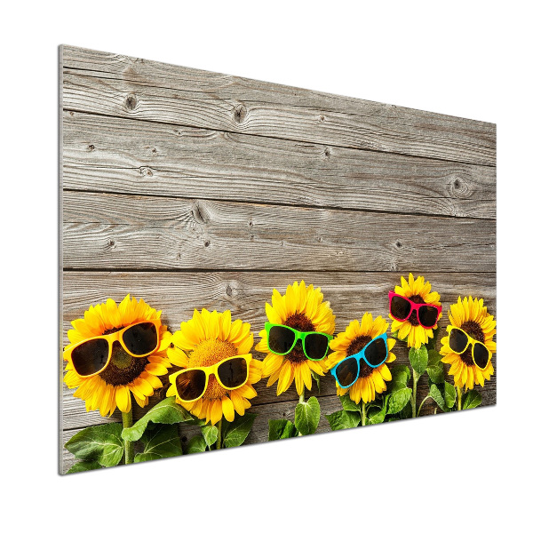 Panou sticlă decorativa bucătărie Floarea soarelui