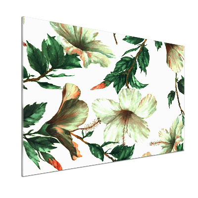 Panou perete bucătărie flori de hibiscus